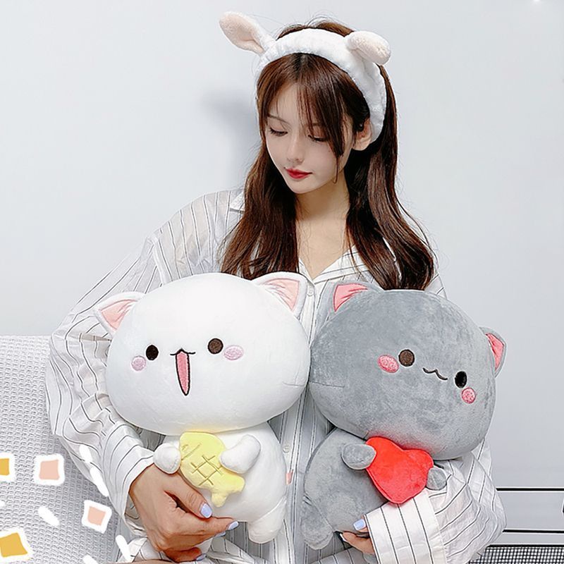 ของแท้ 蜜桃猫公仔 หมอนตุ๊กตานุ่ม รูปการ์ตูนแมวน่ารัก Mitao Cat Taiyaki ของขวัญวันเกิด สําหรับเด็กผู้หญิง