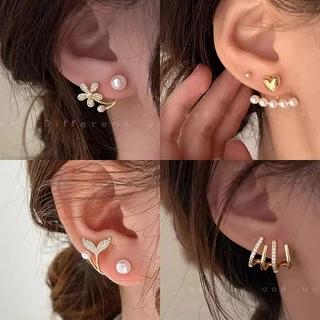 เครื่องประดับ ต่างหูกระดุม สีทอง ยอดนิยม สําหรับผู้หญิง
