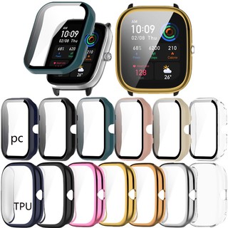 สําหรับ Amazfit GTS 4 Mini PC กระจกนิรภัย สมาร์ทวอทช์ ป้องกันหน้าจอ TPU กันชน เคส