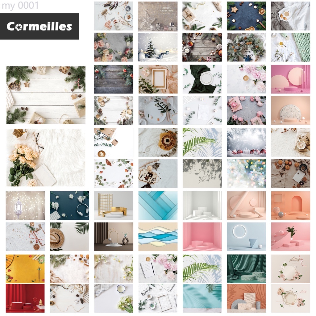 Cormei Two-Sided 57*42cm Background Marble Christmas Food Cosmetics makeup Photo Background Paper