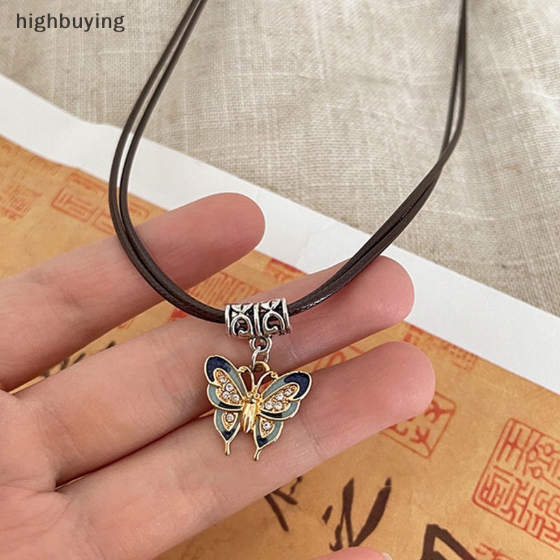 [highbuying] แฟชั่นสไตล์จีนย้อนยุค เชือกถัก สร้อยคอผีเสื้อ ดอกไม้ ดวงจันทร์ ความปลอดภัย จี้สร้อยคอ สําหรับผู้หญิง เครื่องประดับวินเทจ ใหม่ พร้อมส่ง