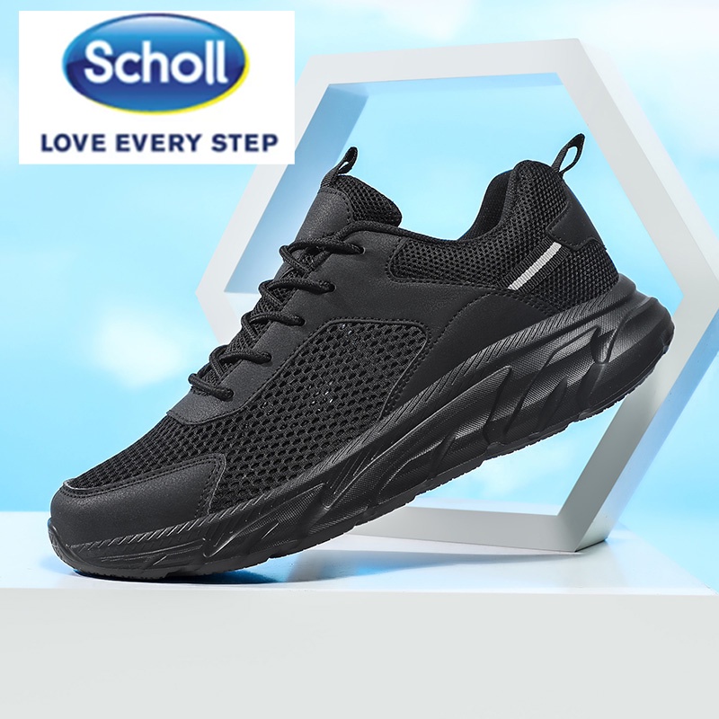 Scholl รองเท้ากีฬา รองเท้าผ้าใบ สลิปออน ส้นแบน สไตล์เกาหลี สําหรับผู้ชาย ไซซ์ 45 46 47 48