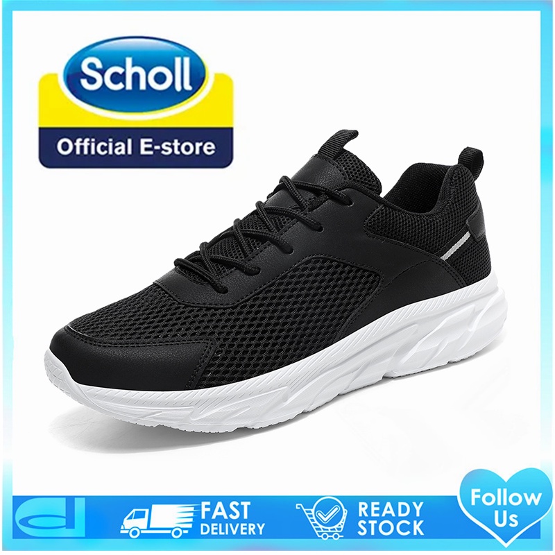 Scholl รองเท้ากีฬา รองเท้าผ้าใบ สลิปออน ส้นแบน สไตล์เกาหลี สําหรับผู้ชาย ไซซ์ 45 46 47 48