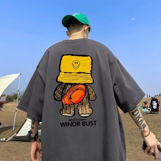 【 M-8xl 】เสื้อยืดแขนสั้น พิมพ์ลายหมี พลัสไซซ์ สไตล์เกาหลี ฮิ…