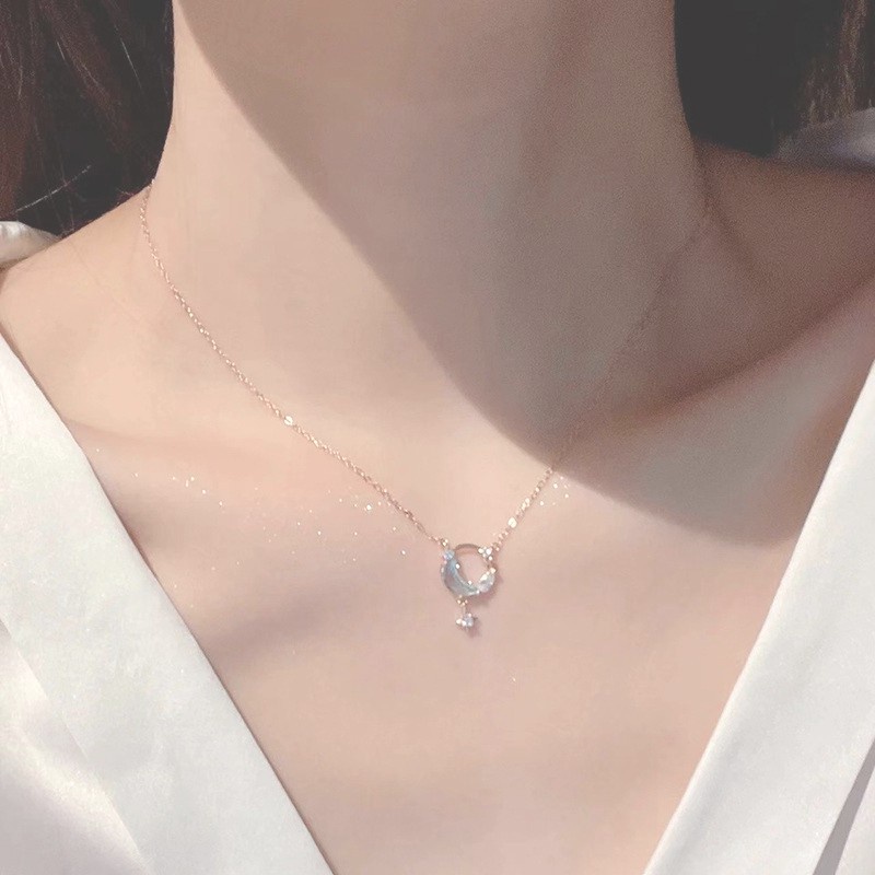 สร้อยคอจี้ดวงจันทร์ดวงดาวเกาหลี
