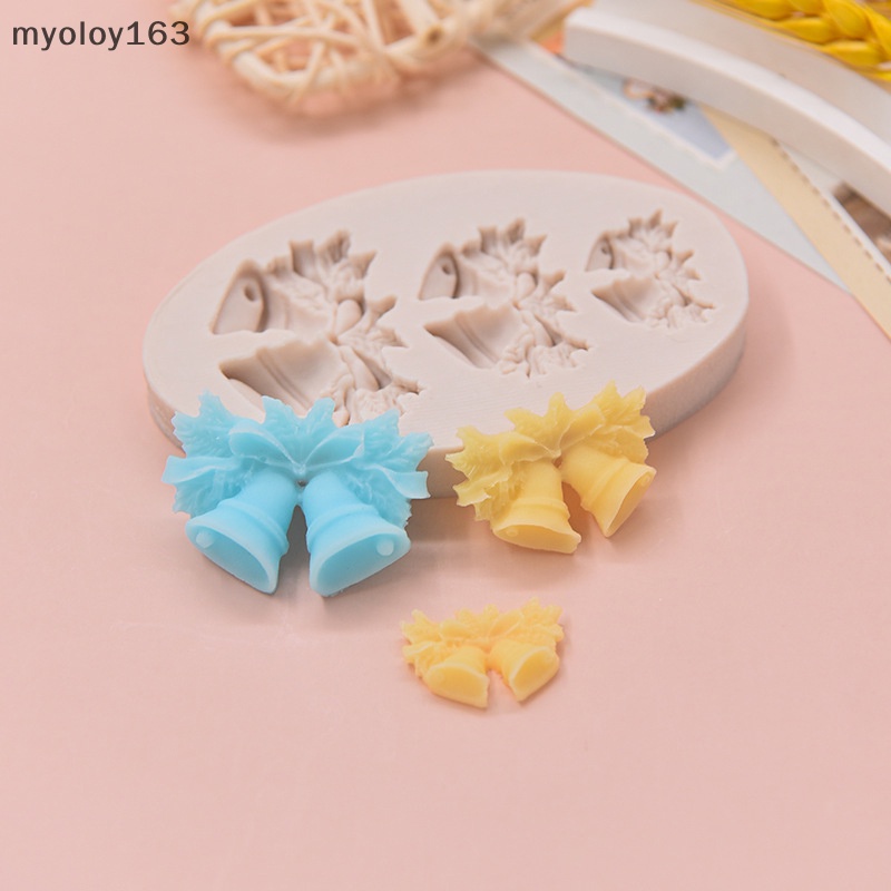 Myoloy แม่พิมพ์ซิลิโคน รูปกระดิ่งคริสต์มาส 3d สําหรับทําเค้กช็อคโกแลต ฟองดองท์ น้ําตาล เบเกอรี่ ปาร์ตี้ TH