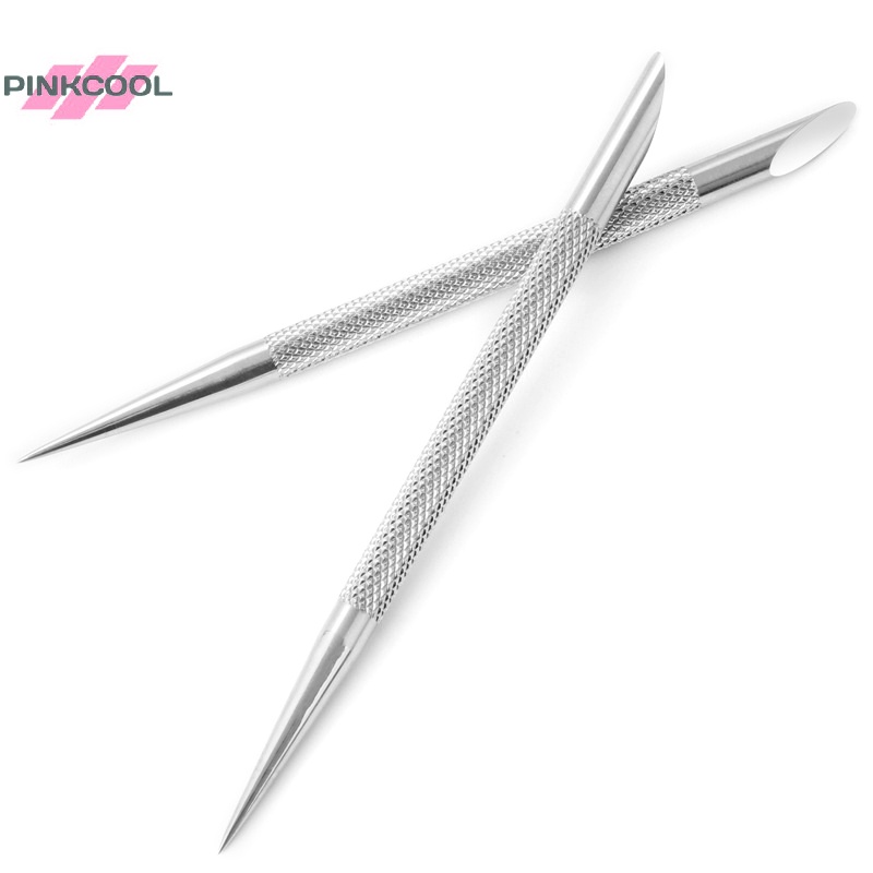 Pinkcool ที่ดันหนังกําพร้าเล็บ แบบสองด้าน เครื่องมือทําเล็บมือ เล็บเท้า เพื่อความงาม ขายดี
