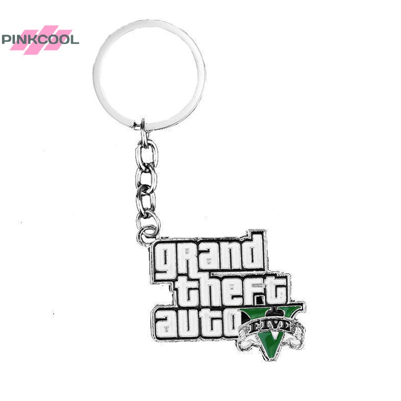Pinkcool ขายดี พวงกุญแจ จี้รูปดาว GTA5 GTA V Grand Theft Auto R อัลลอย แฟชั่น สําหรับผู้ชาย