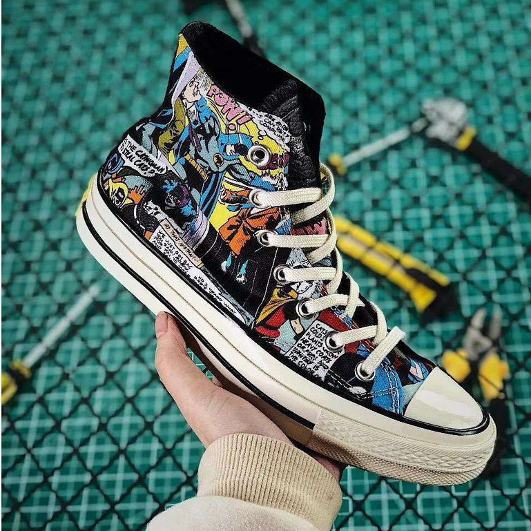 (พร้อมสต็อก) DC Comics x Converse Chuck Taylor 1970s การ์ตูนความช่วยเหลือสูง