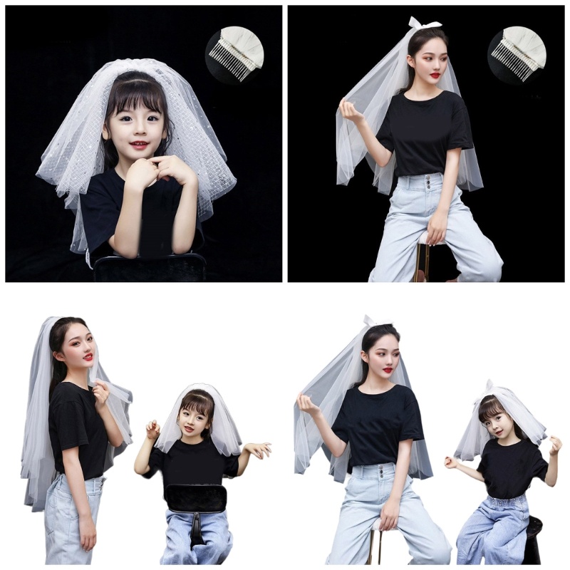 WIT Jeweled Veil เจ้าสาวเจ้าสาวที่จะเป็นเจ้าสาวฝักบัวงานแต่งงาน Sheer Veil