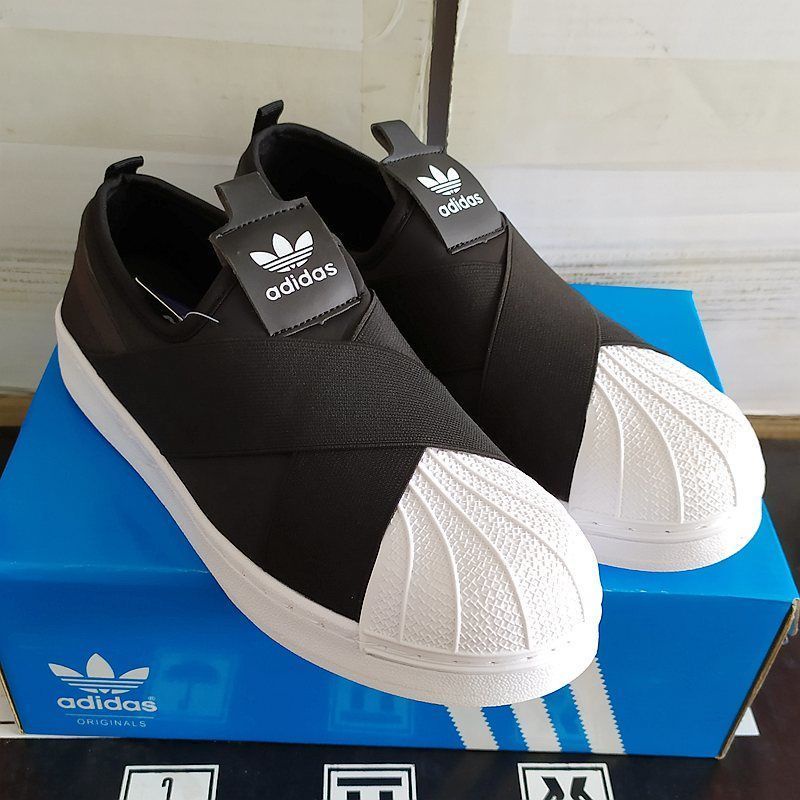 Adidas Slip-On/ ผ้าใบวิ่งผู้หญิงชาย Unisex คู่ Superstar Kasut Casual กลางแจ้ง รองเท้า Hot sales