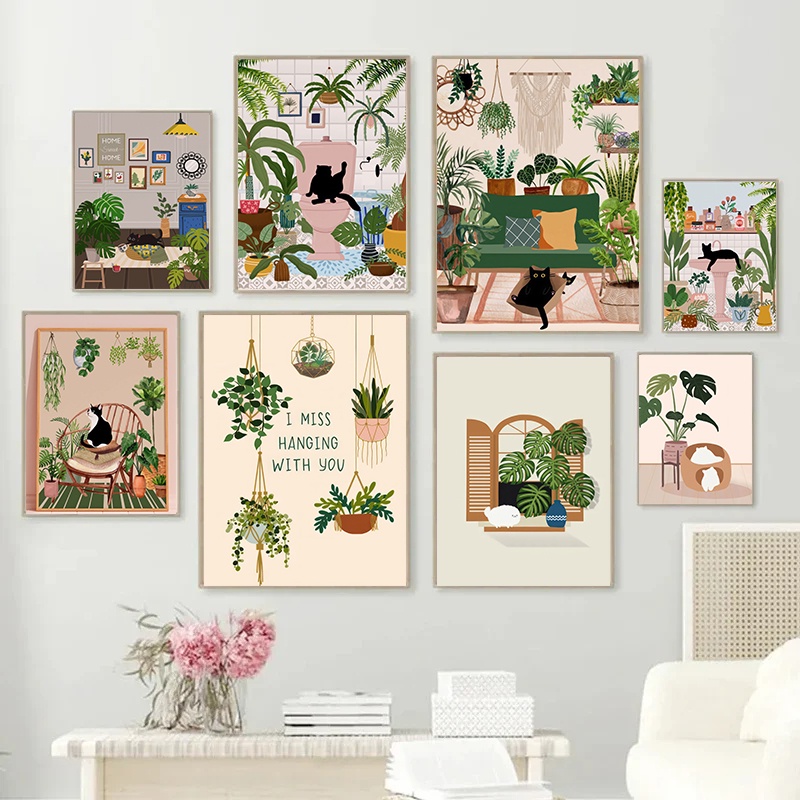 Bauhaus Line บทคัดย่อโปสเตอร์ Eye Leopard สีดํา Modern Nordic Wall Art ภาพวาดผ้าใบภาพสําหรับห้องนั่งเล่นตกแต่งบ้าน