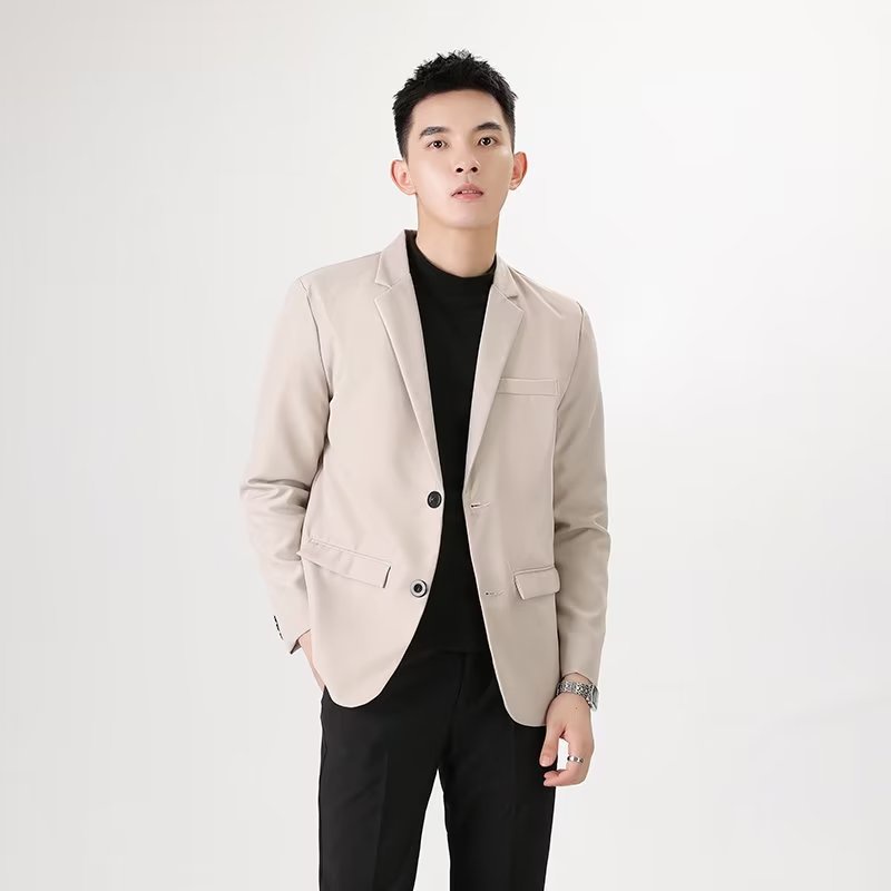 ห้องโดยสารแฟชั่นธุรกิจอย่างเป็นทางการคุณภาพสูงแต่งงานชุดสูทสีดําเสื้อเบลเซอร์สํานักงานสําหรับผู้ชาย4สี - รูปที่ 3