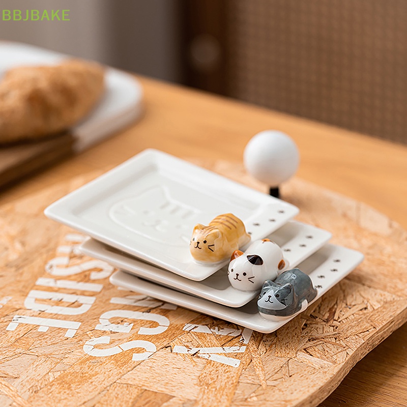 [FSBA] จานเซรามิค ลายแมวน่ารัก 3D ขนาดเล็ก สไตล์ญี่ปุ่น สําหรับใส่ซอส เครื่องปรุงรส KCB