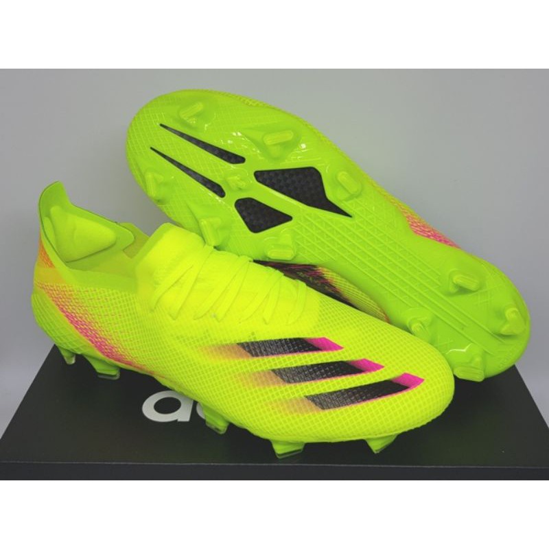 Adidas X Ghosted.1 Volt Black Pink FG รองเท้าฟุตบอล กีฬา