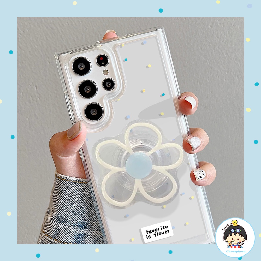 เคสโทรศัพท์มือถือ TPU นิ่ม กันกระแทก ปิดด้านหลัง ลายดอกไม้ พร้อมขาตั้ง หลากสี สําหรับ SAMSUNG S22 Plus A53-5G S23 Ultra A50 A50s A30s A10 A10S S24 Ultra A12 M12