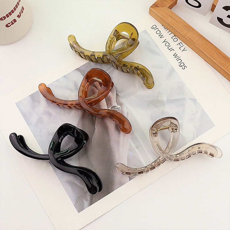 COD❤️กิ๊บติดผมอะคริลิคใหญ่รูปคลื่นส์ใสสไตล์เกาหลีแฟชั่นคลิปฉลามหางม้าระดับไฮเอนด์เครื่องประดับผมสำหรับผู้หญิง-a.one - รูปที่ 6