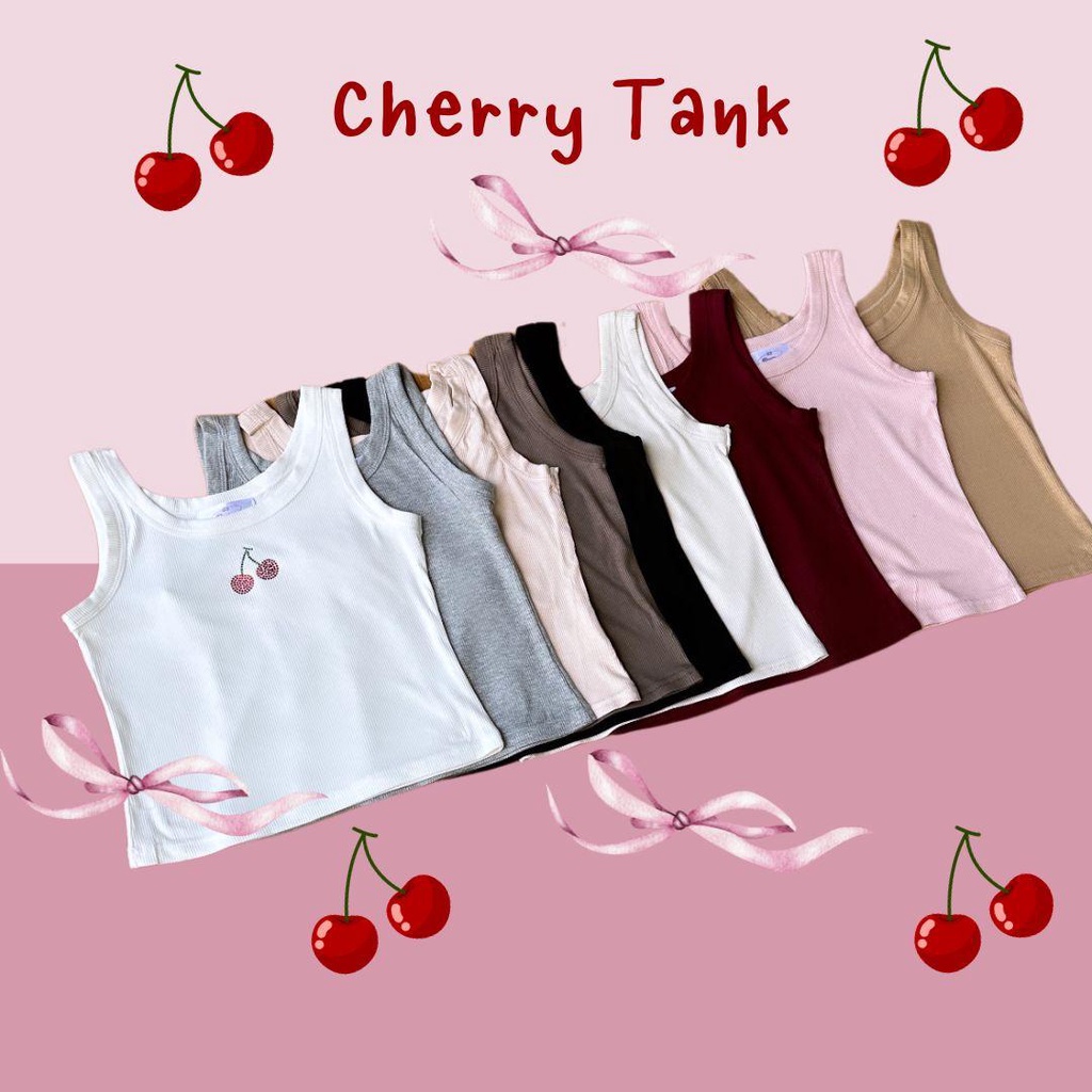 Cherry TanK เสื้อกล้ามลายเชอร์รี่ (1808-1 AA)