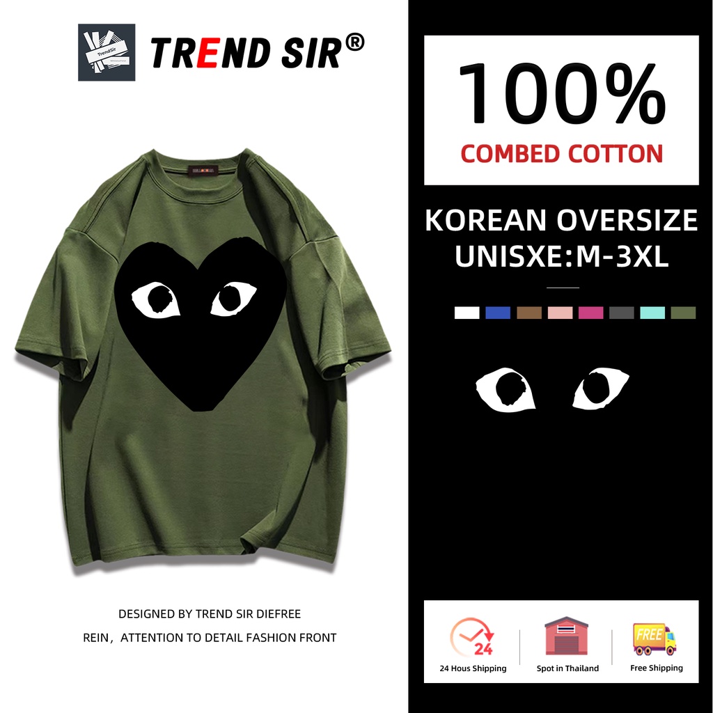 TrendSir 🔥มาใหม่ ลายเยอะ ผ้าดีมาก🔥เสื้อยืดแฟชั่น couple 8สี M-3XL - รูปที่ 4