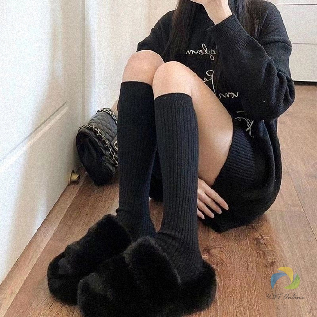 UBT ถุงเท้ายาว สไตล์โลลิต้า ยืดหยุ่นสูง สีพื้น ถุงเท้าคอสเพลย์  Knee Socks