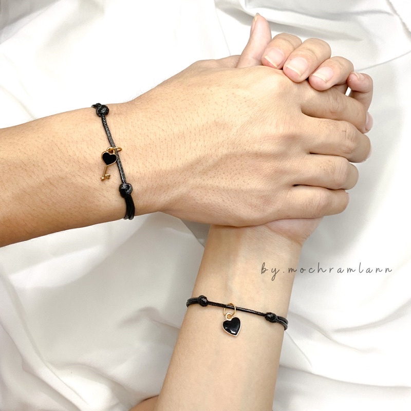 โรแมนติก สร้างสรรค์ หัวใจ ล็อค และพวงกุญแจ จี้ สร้อยข้อมือ / ยอดนิยม แฮนด์เมด ปรับได้ เชือกถัก สร้อยข้อมือคู่