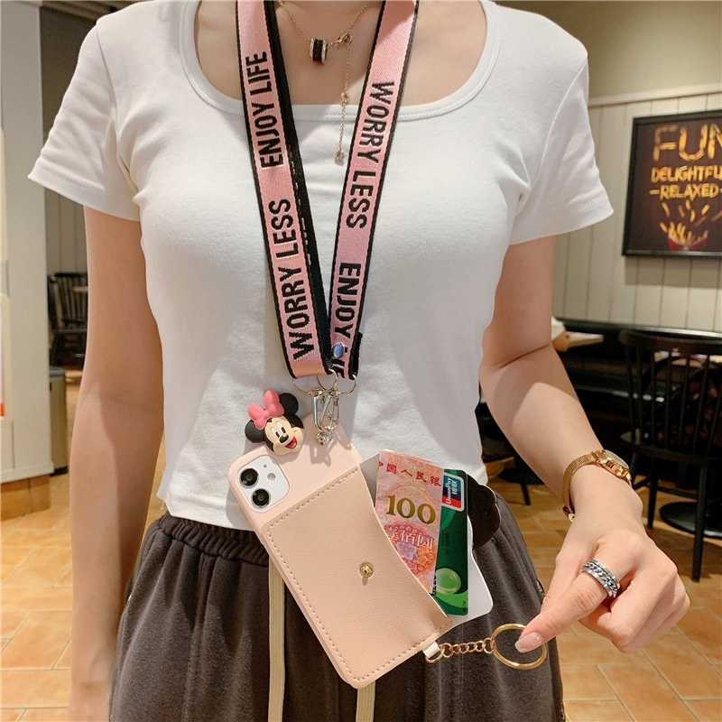 เข้ากันได้สำหรับ Samsung Galaxy S26 S25 S24 S23 S22 Ultra S21 S20 FE S10 S9 S8 Plus เคสโทรศัพท์มือถือ ลายการ์ตูนมิกกี้ มินนี่เมาส์ พร้อมสายคล้อง และช่องใส่บัตร สําหรับ ราคา ถูกที่สุด ดีลบีเคเค แกลเลอรีภาพที่ 6