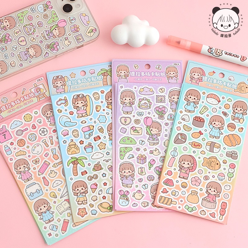 Telado PVC ซอฟท์ Mingdou น่ารัก Gu บัตร DIY มือบัญชีสติ๊กเกอร์