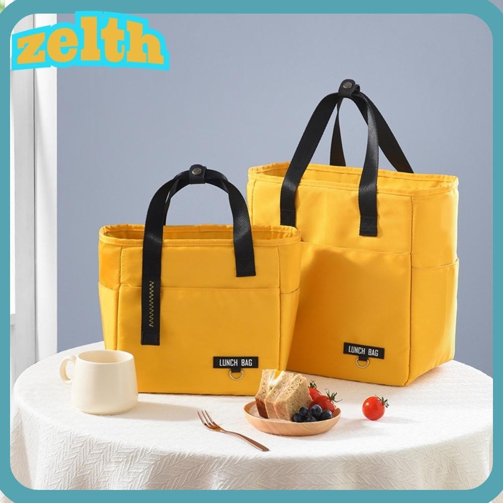 Zelth กระเป๋าใส่กล่องอาหารกลางวัน มีฉนวนกันความร้อน กันน้ํา ความจุขนาดใหญ่ แบบพกพา ใช้ซ้ําได้ สําหรับผู้ใหญ่ นักเรียน ปิกนิก เดินทาง