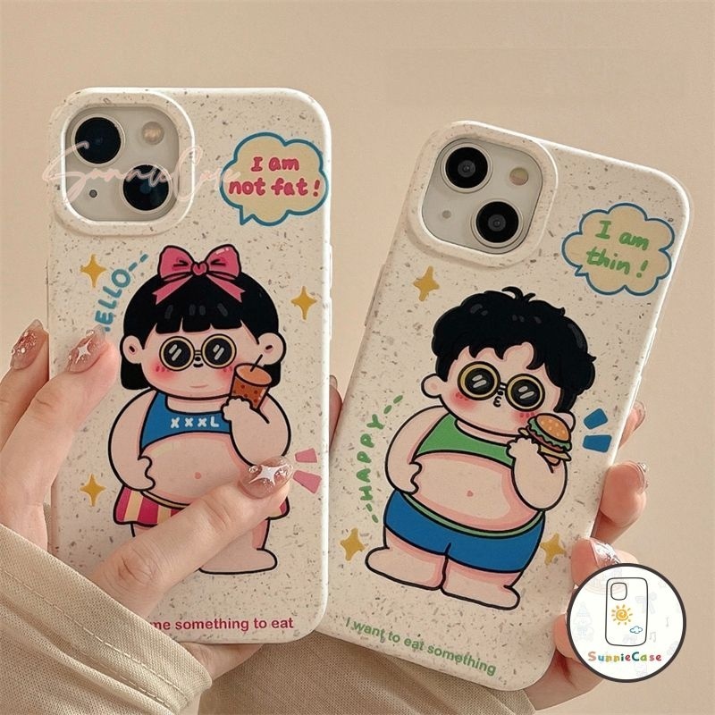 คู่ ที่น่ารักการ์ตูนเด็กผู้หญิง กรณีย่อยสลายได้นุ่มเข้ากันได้ iPhone XR 11 15 14 13 12 Pro Max 6s 7 6 8 Plus X XS Max