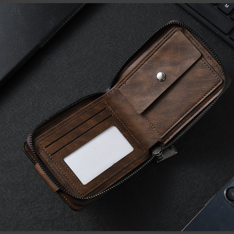 Simple Mens Short Style PU Leather Wallet Multi Card Case Folding Cash Wallet