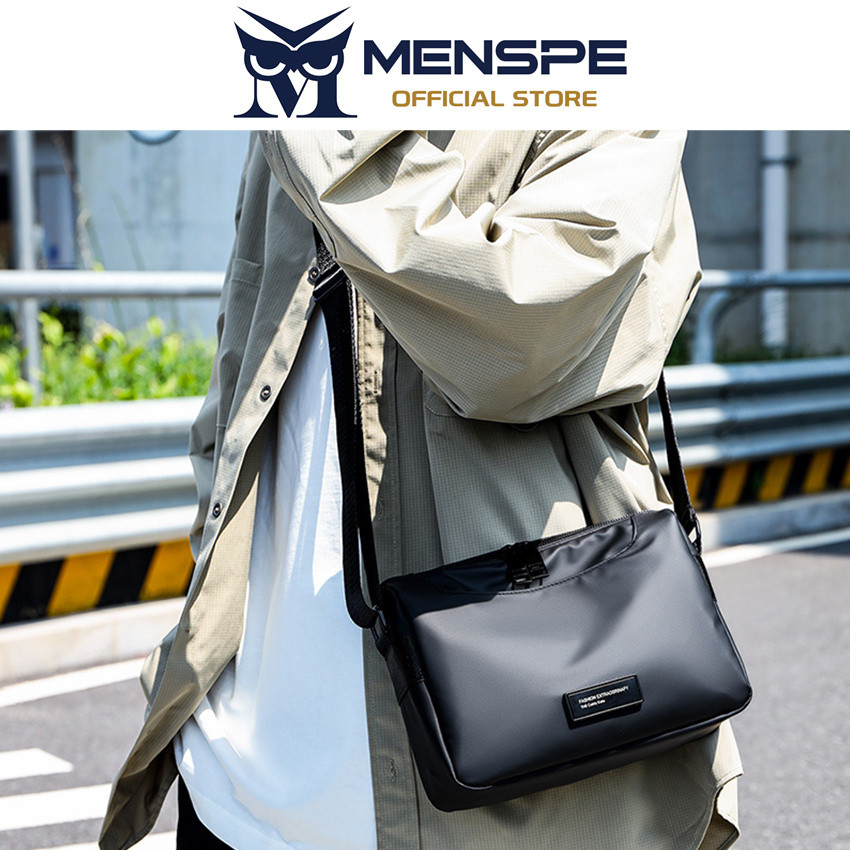 Menspe Mens กระเป๋าสะพาย Simple Cross Body กระเป๋า Casual น้ําหนักเบา Messenger กระเป๋าโทรศัพท์ขนาดใหญ่ความจุกันน้ํา Leisure Sport Street กระเป๋า