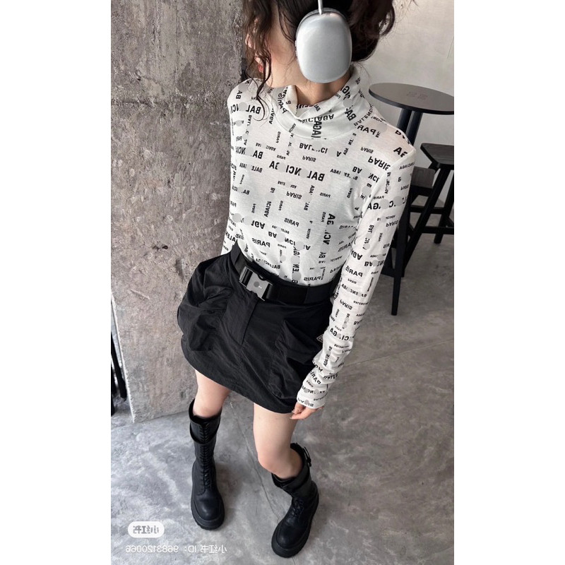 เสื้อแขนยาวคอเต่าลาย bal.anc.iaga