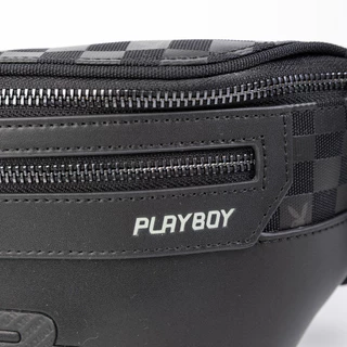 Playboy รุ่นMetro Men's Chest bag กระเป๋าคาดอกคาดเอวผู้ชาย รหัส ST-B251PBM304-BK ดีไซน์สกรีนยาง Logo สีCarbon Black
