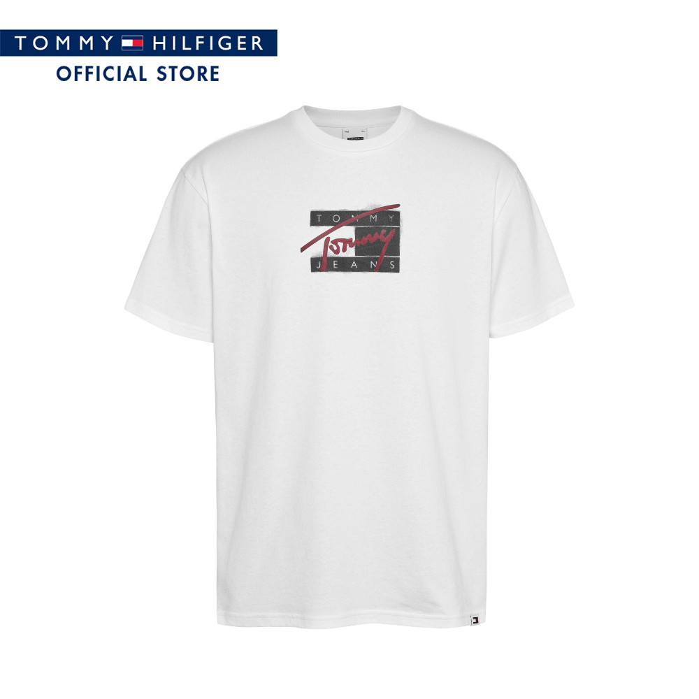 Tommy Hilfiger เสื้อยืด ผู้ชาย รุ่น DM0DM18528 YBR - สีขาว ทรง Regular Fit