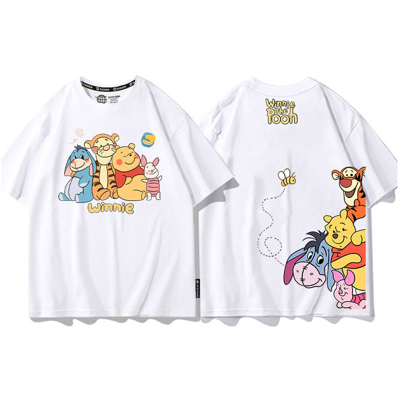 COD 🚀พร้อมส่งจากกรุงเทพ🚀 เสื้อยืดคอกลมแขนสั้นผ้าคอตตอนพิมพ์ลายการ์ตูน  oversize T-shirt ทรงหลวมๆ ใส่สบาย การระบายเหงื่อ