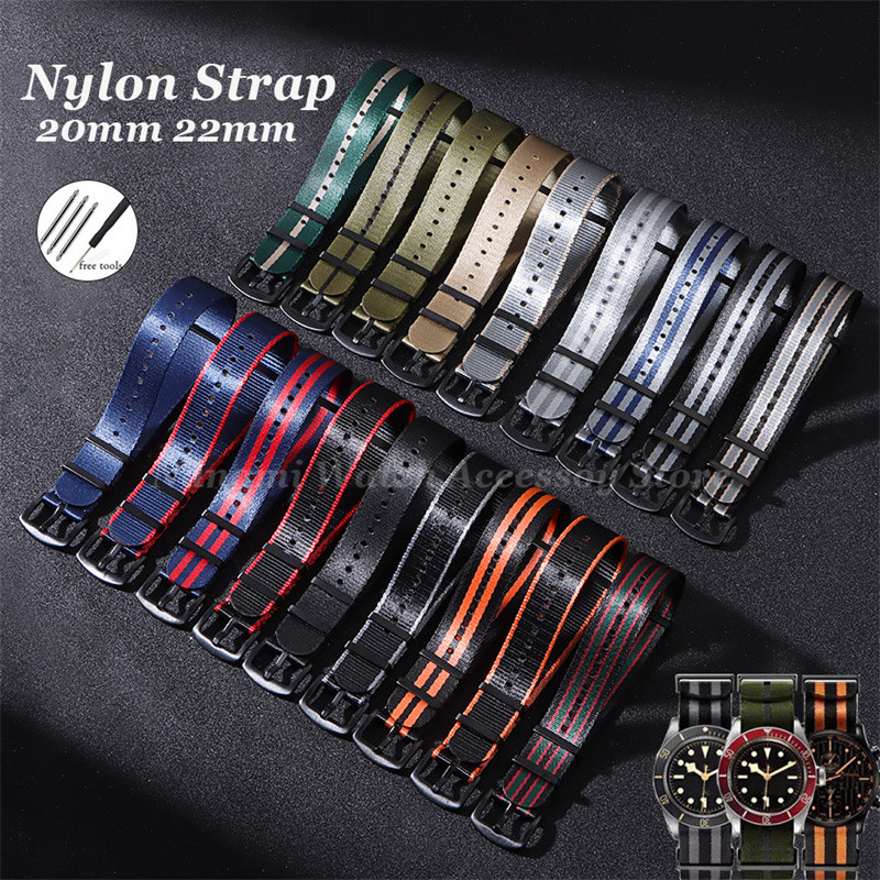 ผ้าใบไนลอนเรียบ NATO สายนาฬิกา 20 มม.22 มม.Soft Braid Zulu Sport Loop Universal สายนาฬิกาสําหรับ Rolex ผู้ชายผู้หญิงเปลี่ยนสายรัดข้อมืออุปกรณ์เสริมสําหรับ Omega