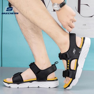Skechers_ MAX CUSHION รองเท้าแตะลําลอง ผ้าตาข่าย ระบายอากาศ ข้อสั้น สําหรับผู้ชาย เหมาะกับฤดูร้อน เล่นโยคะ