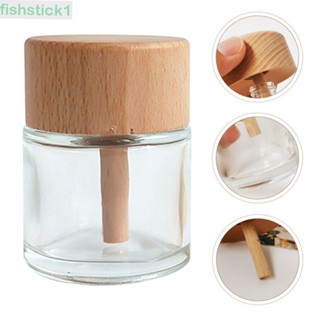 Fishstick1 ขวดใส่น้ํามันหอมระเหย 50 มล. พร้อมฝาไม้ใส ขนาดเล็ก DIY สําหรับรถยนต์ สํานักงาน