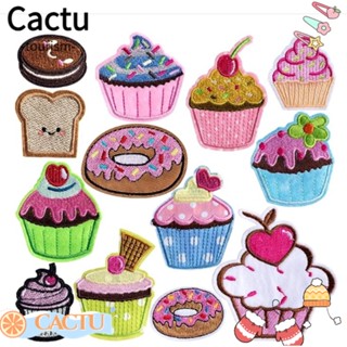 Cactu แผ่นแพทช์ ปักลายอาหาร คัพเค้ก หลายขนาด 13 ชิ้น สําหรับผู้หญิง