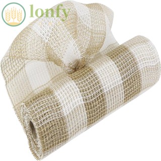 Lonfy ริบบิ้นตาข่าย ลายทาง สีดํา 10 หลา 2 ม้วน 10 นิ้ว สําหรับงานฝีมือ DIY