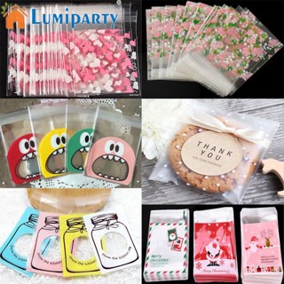 Lumiparty ถุงพลาสติกใส ลายจุด สําหรับใส่ขนมคุกกี้ 100 ชิ้น ต่อล็อต DIY