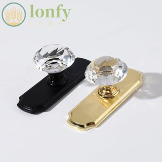 Lonfy ลูกบิดลิ้นชัก โลหะผสมสังกะสี ทนทาน สีดํา ทอง สําหรับตกแต่งบ้าน เฟอร์นิเจอร์ ห้องนั่งเล่น