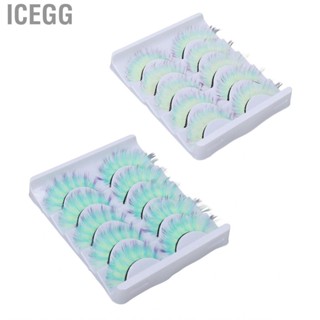 Icegg Colorful Eyelashes Reusable Dramatic Stage False For Party