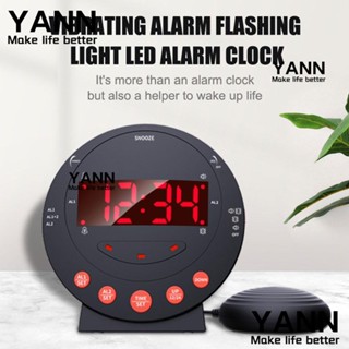 Yann1 นาฬิกาปลุกดิจิทัล แบบสั่น พร้อมไฟกระพริบ LED ชาร์จ USB