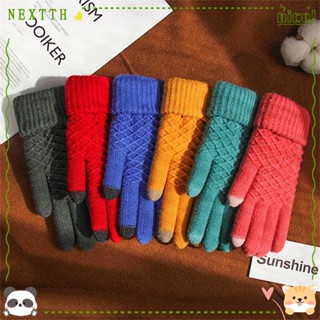 Nextth ถุงมือถัก แบบเต็มนิ้ว ยืดหยุ่น อบอุ่น สําหรับผู้หญิง ผู้ชาย