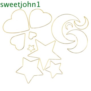 Sweetjohn กรอบตาข่ายดักฝัน รูปหัวใจ ดอกไม้ แฮนด์เมด DIY สําหรับงานแต่งงาน