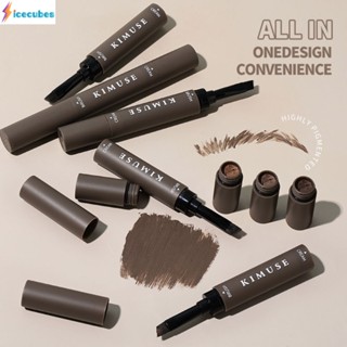 Kimuse 2 In1 Eyebrow Creamเจลเขียนคิ้วกันน้ำและเหงื่อไม่จางหายTint Eyeแต่งหน้าเครื่องสำอางติดทนนานDouble Head Eyebrow Cream ICECUBES