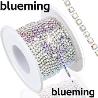 Blueming2 สายโซ่ ประดับพลอยเทียม คริสตัล AB SS6 2 มม. 10 หลา สําหรับตกแต่งช่อดอกไม้ งานแต่งงาน DIY