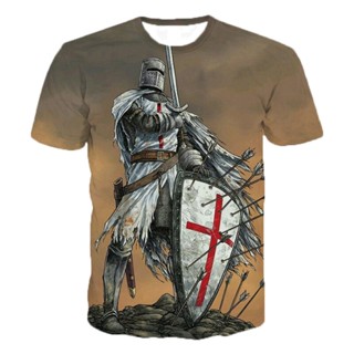 เสื้อยืดแขนสั้น พิมพ์ลาย Tv Series Knights Templar สไตล์ฮาราจูกุ แฟชั่นยุโรป และอเมริกา