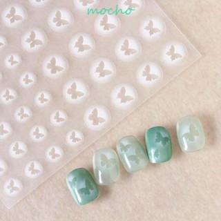Mocho สติกเกอร์ติดเล็บ โปร่งแสง ผู้หญิง หัวใจ ผีเสื้อ ดาวห้าแฉก สติกเกอร์ติดเล็บ